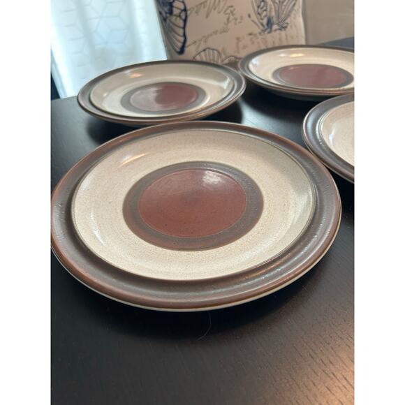Set of 4 Vintage Denby Potters Wheel Rust 10" Dinner Plates Made in England - Picture 2 of 5